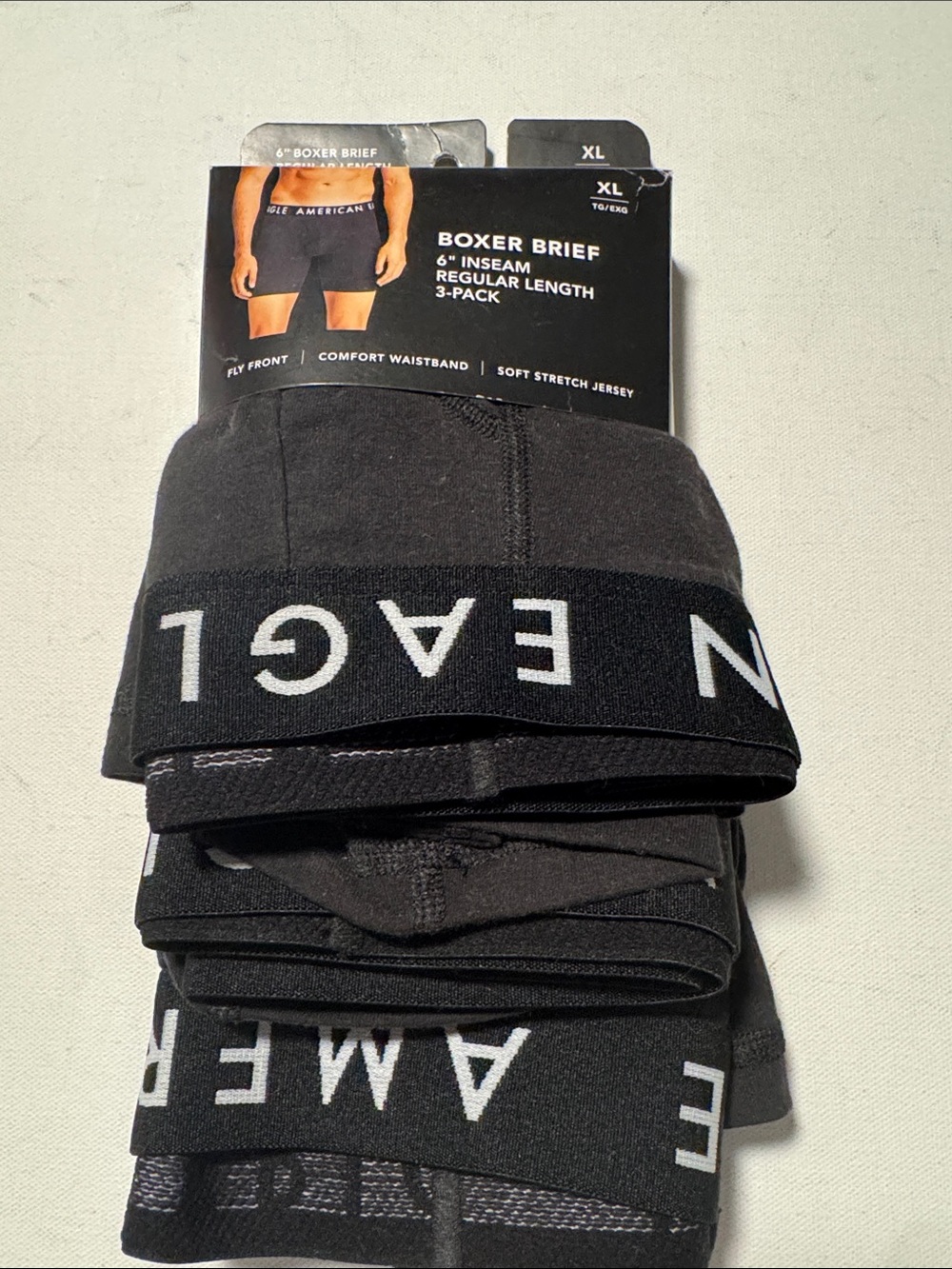 American Eagle Boxer Briefs Mens XL 3 Pack Black